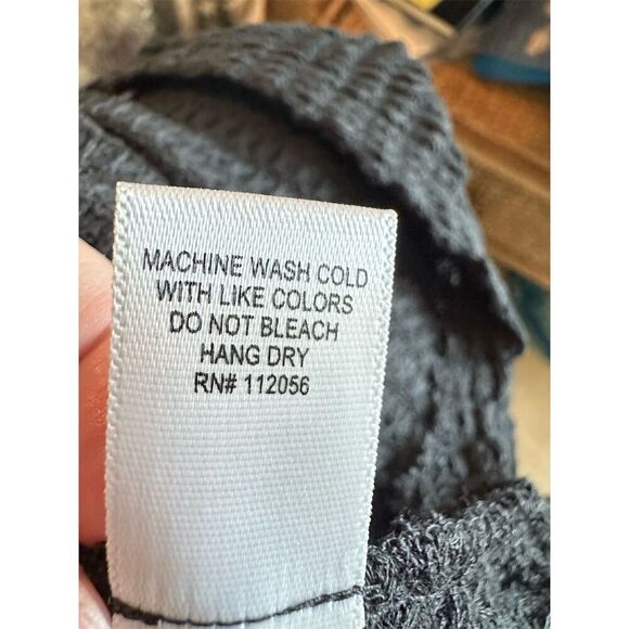 Zenana Women's 2XL Gray Open Knit V-Neck Sweater 3/4 Sleeve Casual - Picture 6 of 6